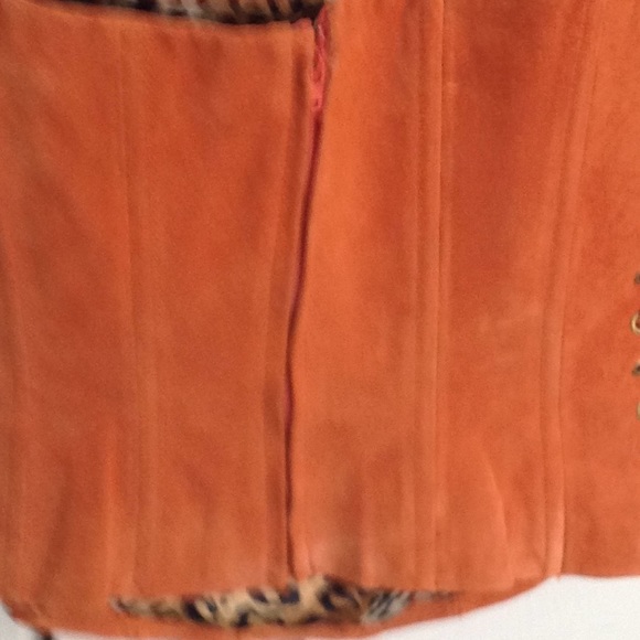 2 prices orange suede bustier an crop jacket xs - Picture 4 of 5